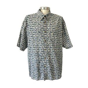 COLUMBIA~ Mens Casual Cotton Button-Up Shirt ~ Nature Print Short Sleeve~XXL
